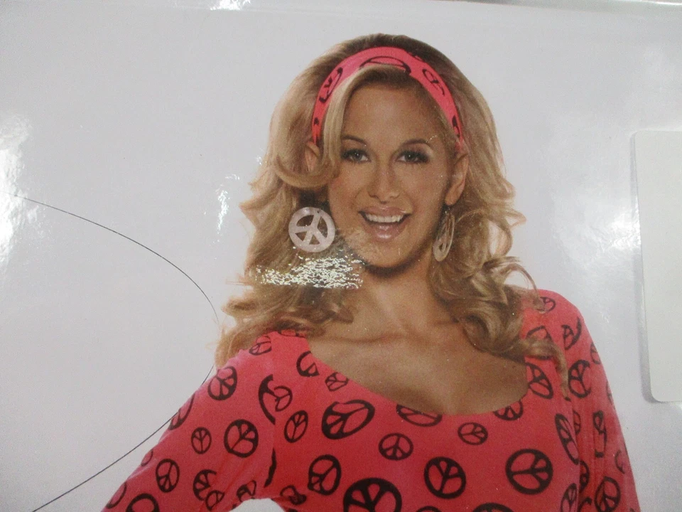 Disfraz Love Años 70 Para Mujer Pequeño Rosa Mini Vestido Diadema Signo de Paz Envolturas Nuevo Foto 4 de 4