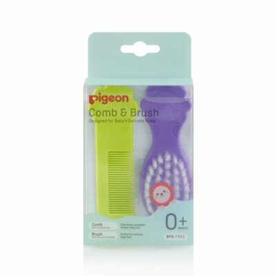 Pigeon Brush and Comb Set - Does Not Scratch Delicate Scalp Of Your Baby