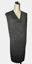 SPLENDID NEW $148 SZ LARGE GRAY METALLIC SILVER STRETCHY KNIT SLEEVELESS DRESS