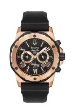 Bulova Men's Marine Star Quartz Chronograph Calendar Black Watch 44 MM 98B104