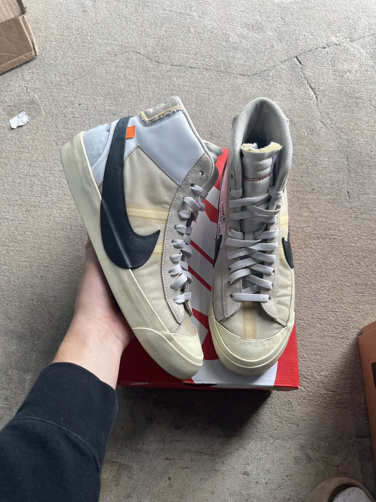 OFF WHITE X NIKE Taglia 11 Nike Blazer Mid x BIANCO SPORCO The Ten 2017