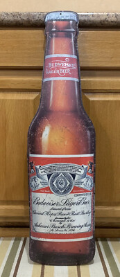 Budweiser Beer Bottle Sign Bud Bar Tap Brewery Keg Vintage Style Wall Decor 36 