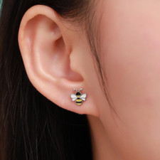 Unique Style Bumble Bee Design With Multi Color Enamel Party Wear Women Earrings