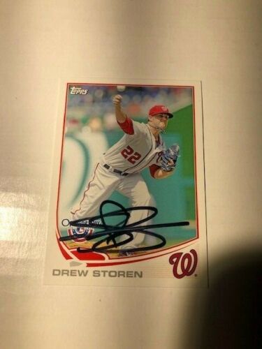 Washington Nationals DREW STOREN Signed 2013 Topps Card - Picture 1 of 1