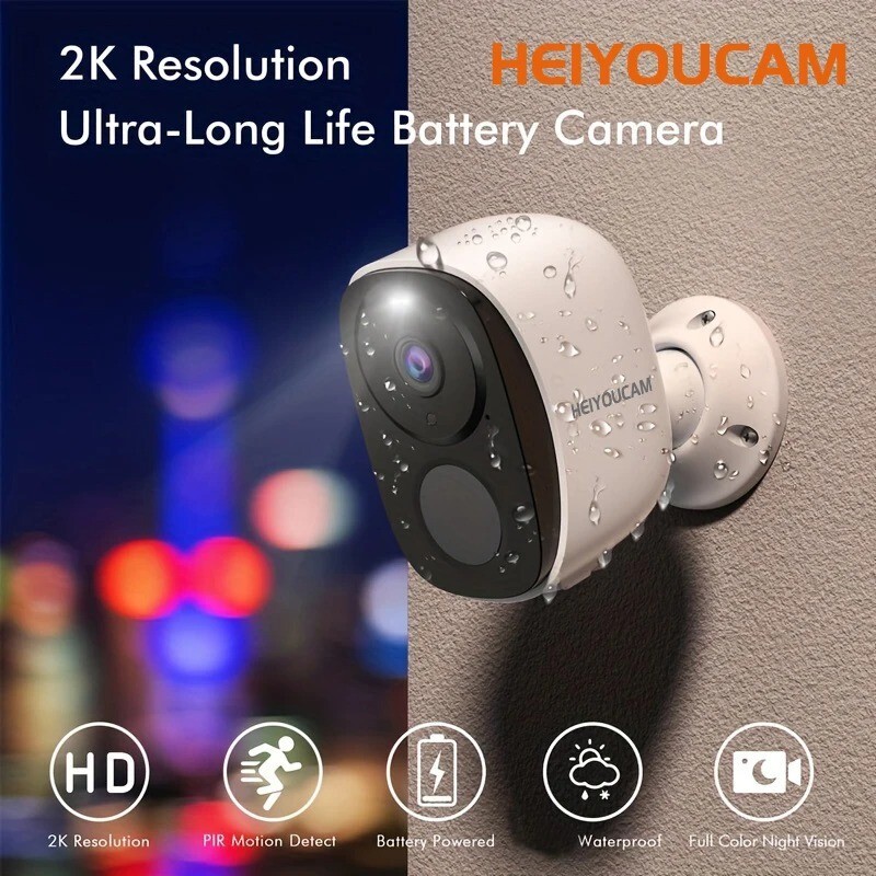 Security Camera Wireless Outdoor, 2K 3MP Night Vision With Spotlight, Wire-Free-image
