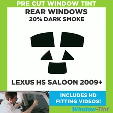 For Lexus HS 4-Door Berlina 2009+ Pre Cut Window Tint Kit 20% Dark Rear Car Film
