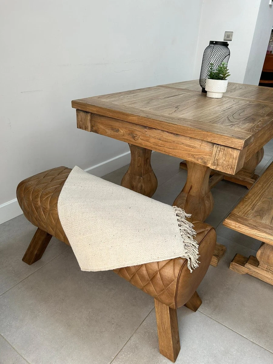 Leather Bench pommel horse style Genuine Leather Foot stool eBay