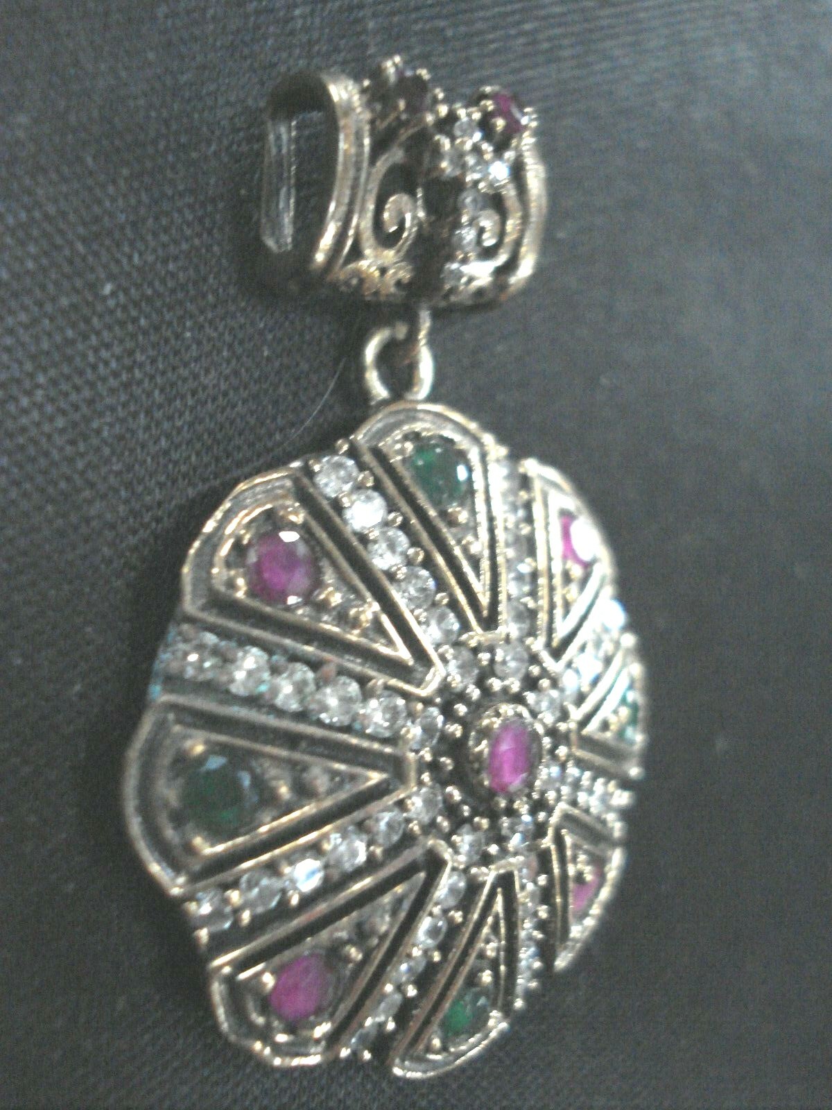 Beautiful Turkish Emerald Ruby Diamond Brass & St… - image 6