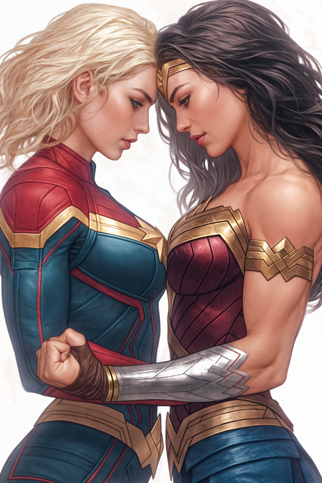 WONDER WOMAN & CAPTAIN MARVEL 02 Fine Art Print 13x19 Limited 1/30 Avengers JLA