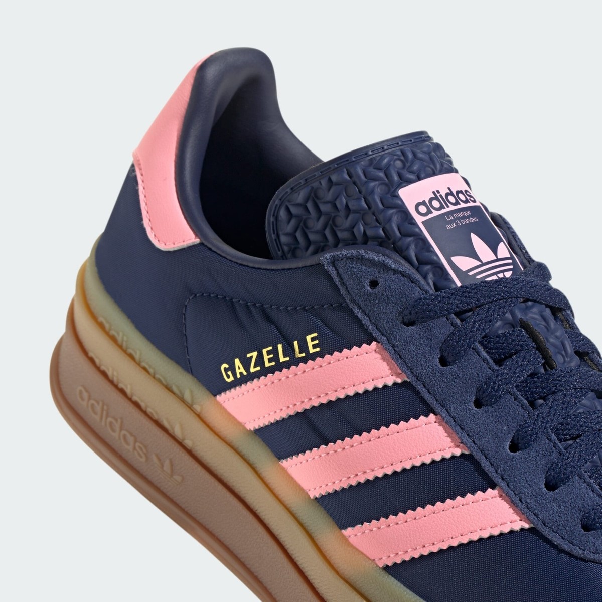 Adidas Women's Gazelle Bold Sneakers Shoes Dark Blue/Pink