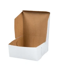 25 Bakery Boxes-Pastry, Cookies and Cake boxes 7X7X3 Inch Lock corner Tuck top