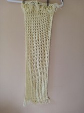 Vintage Handmade Yellow Scarf 10 x 36 inches 196 