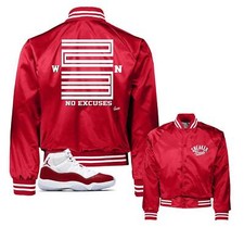 Jacket To Match AJ Retro 11 Cherry Varsity Red - Win 23 Satin Jacket