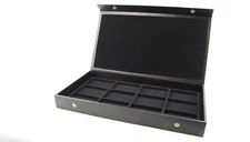 Pocket Watch Display Case Storage Box For 12 Watches Black Liner Snap Buttons