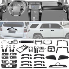 Matt Black Center Console Full Set Trim Door Handle Mirror Cover for 4Runner 10+