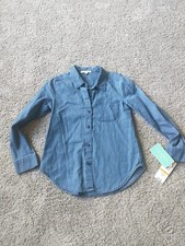 Girls Size Small Copper Key Brand Button Up Denim Shirt