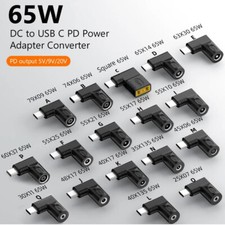 DC Tip to USB Type C PD Power Adapter Converter fr Macbook Samsung USB C Devices