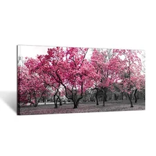 KREATIVE ARTS Large Wall Art Painting Contemporary Pink Tree In Black And Whi...