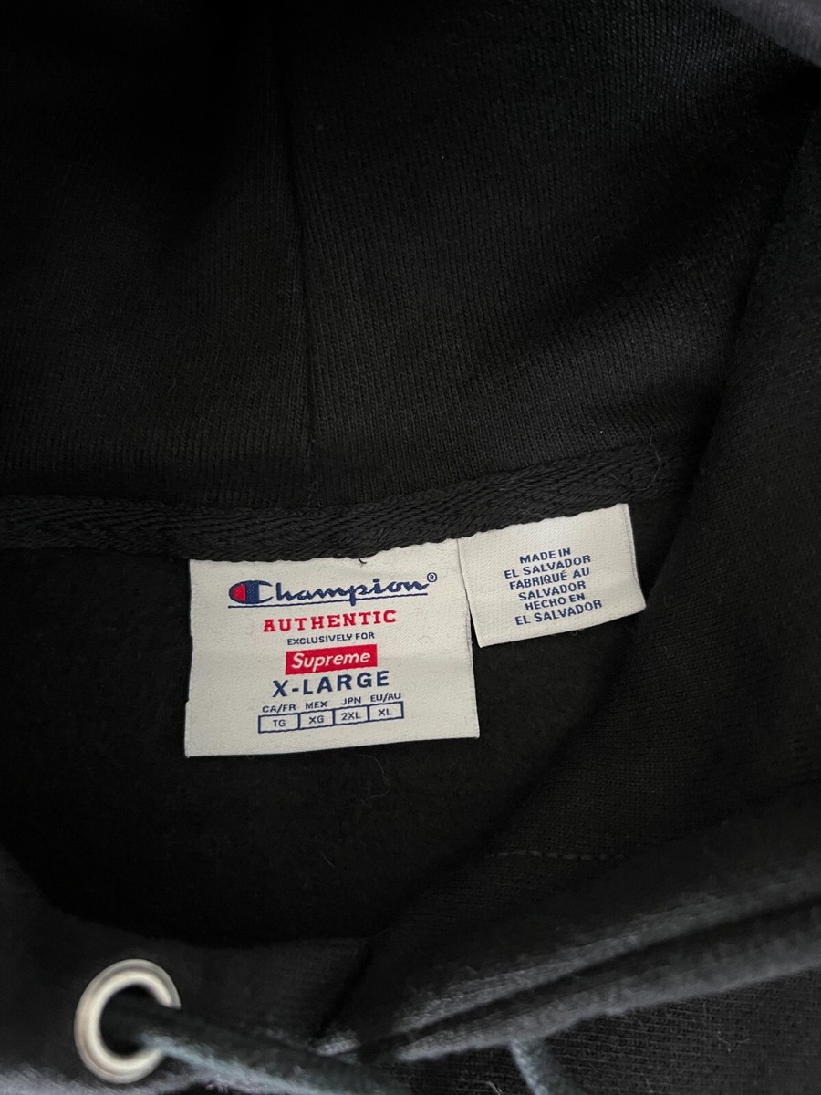 Supreme x Champion Arc Logo Hoodie - Size XL - Black - NEW | eBay