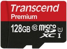 128GB MEMORY CARD TRANSCEND HIGH SPEED MICROSD CLASS 10 for CELL PHONES
