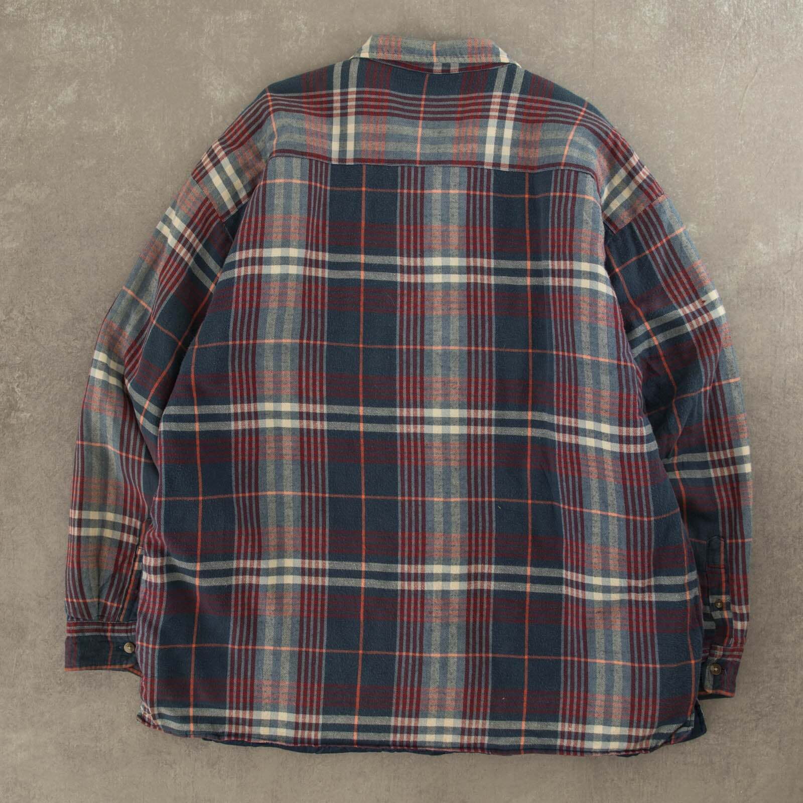 Vintage Checked Heavy Flannel Shirt Jacket XL Men's Blue eBay