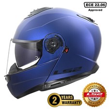LS2 FF908 STROBE P/J FLIP-UP MOTORCYCLE MODULAR CRASH HELMET NAVY BLUE RETURN