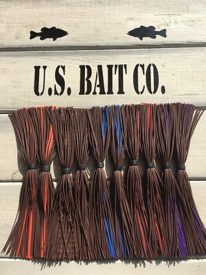 Bass Jig Skirts Living Rubber Lot Of 10 includes 5 colors 2 of ea Assorted