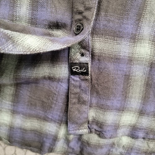 Rails Hunter Mint Ash Blue Plaid Shirt Womens size Small Flannel Classic Soft - Picture 5 of 10