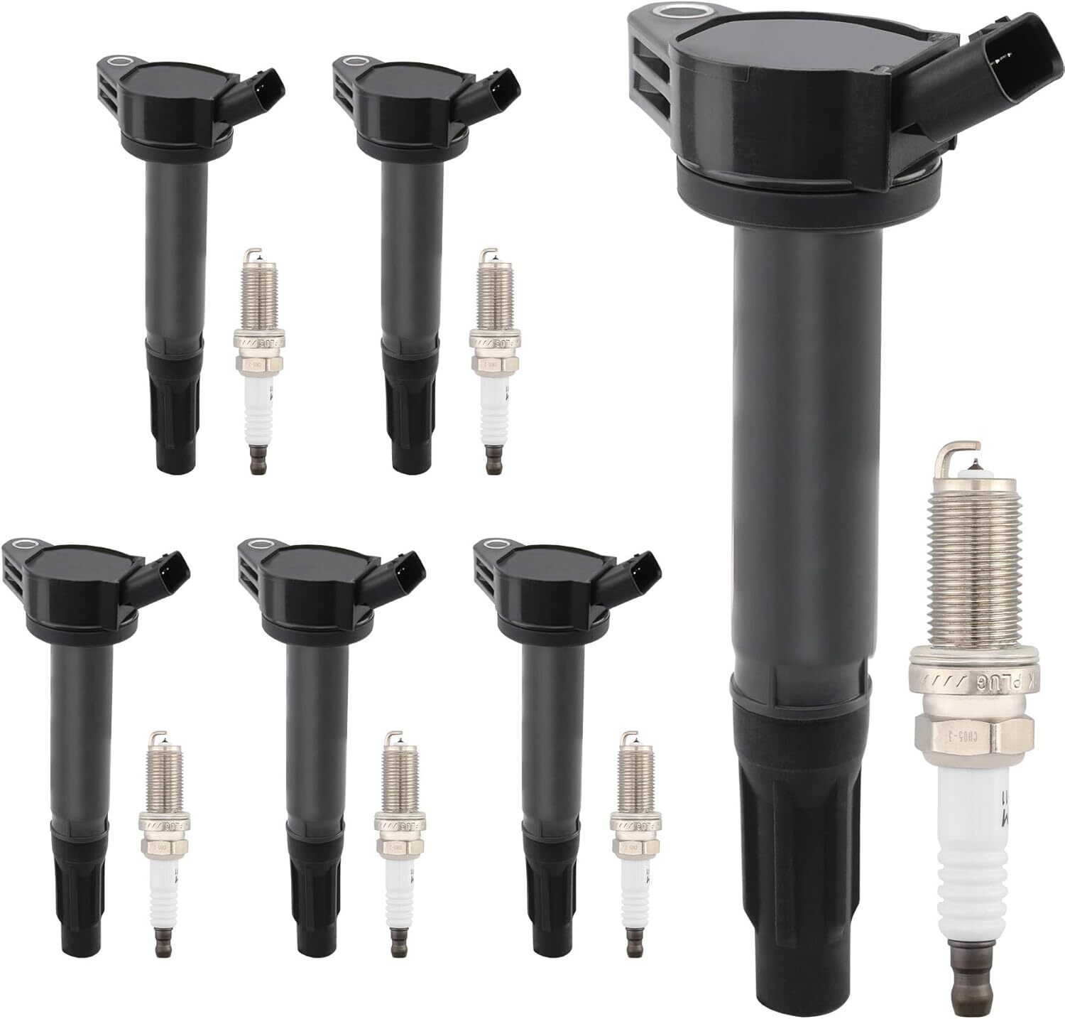 6pcs Ignition Coil & 6pcs Platinum TT Spark Plug For Toyota Lexus Camry