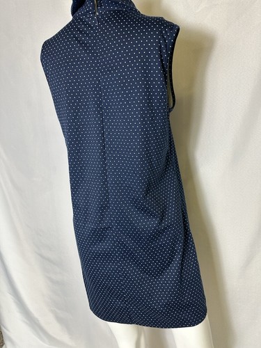 ABITO DONNA GATE MARCA VINTAGE TAGLIA SMALL BLU NAVY CON BIANCO A POIS CON COLLETTO - Foto 5 di 6