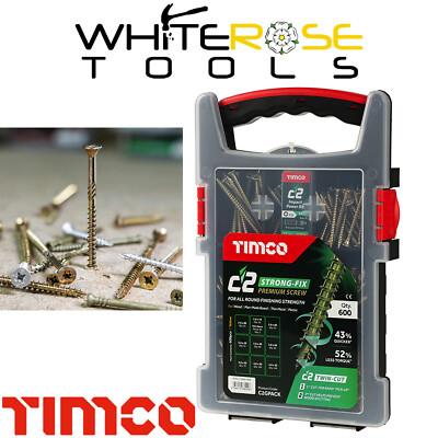 Timco C2 Strong Fix Pozi Grab Pack 600 Premium Holzschrauben Trenner Aufbewahrungskoffer