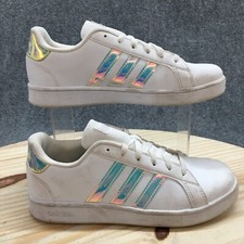 Adidas Shoes Youth 4 Grand Court Sneakers White Lace Up Low Top Comfort FW1274