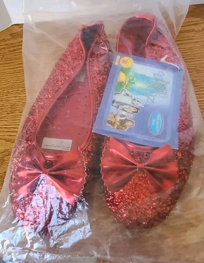 New RUBIES sz Small 5-6 Sequin Red Ruby Slipper Adult Dorothy
