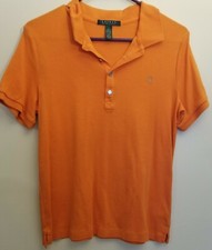 Polo donna Lauren Ralph Lauren arancione con colletto RL - taglia media