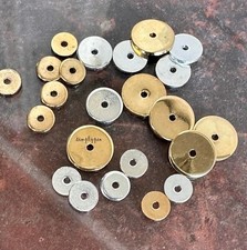 Flat Disc Steel Beads 8mm 20 Pcs Heishi Metal Spacer Beads Gold Or Silver