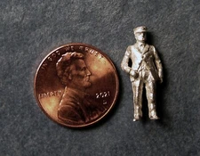 Victorian HO Scale Metal Unpainted Figure "Man w/Cap 1 Button Used, Talking" #7i