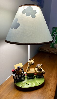 Lambs & Ivy Nursery Kids Lamp Zoo Jungle Animals Giraffe Lion Monkey Train 15 