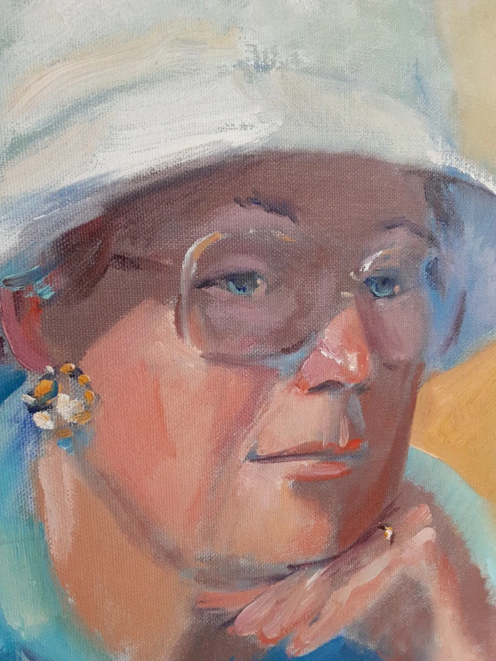 ORIGINAL PERRIETTA HESTER PAINTING ON CANVAS 20 x 16 ARTWORK AMERICAN ARTIST - Image 4 of 4