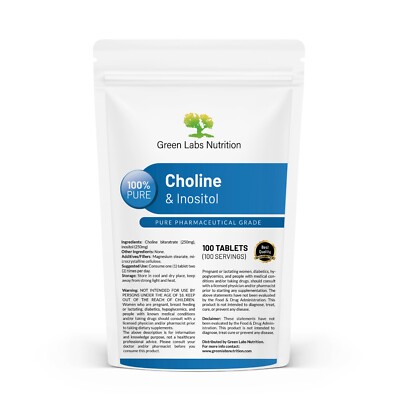Choline & Inositol Tablets   Mood, Liver Regeneration, Brain & Cognitive Support