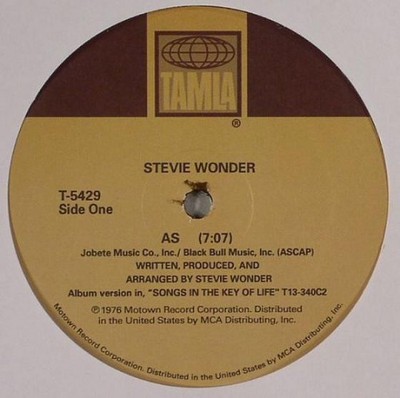 STEVIE WONDER As/Another Star 12'' NEW VINYL Tamla Songs In the Key Of Life