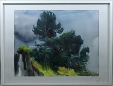 Max Wild (Lauenstein 1911-2000 Kulmbach) - Baumgruppe - Aquarell 12