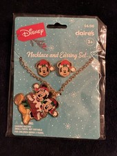 NIP Clair’s Disney Minnie Mouse Christmas Necklace and Earring Set