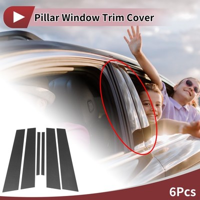 6 Pcs Car Door Pillar Window Trim for Nissan Maxima 2016-2023 Black Carbon Fiber
