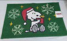 Peanuts 2025 NEW St. Nicholas Snoopy Christmas Bath Rug 20" x 30" Green Holiday
