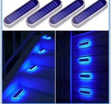 4 Pack Blue Solar Dock Deck Lights Solar Powered Outdoor Waterproof