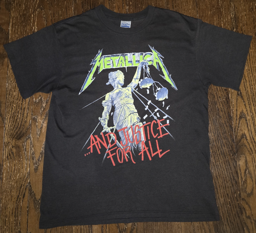Vtg 1988-89 Metallica And Justice For All Tour Shirt XL Spring Ford Lady Justice - Picture 2 of 24