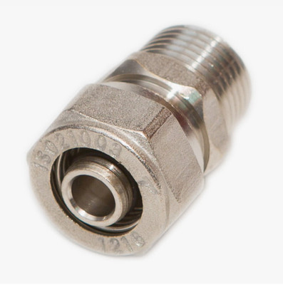 16 mm x 1/2'' Außengewinde Klemmkupplung Messing Rohr Sanitär Fitting Verbinder