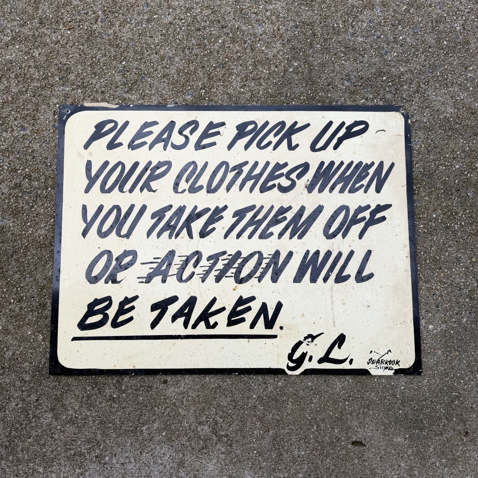 Vintage Clothing Store Sign Folk Art Hand Painted 70s 80s Pick Up Your Clothes