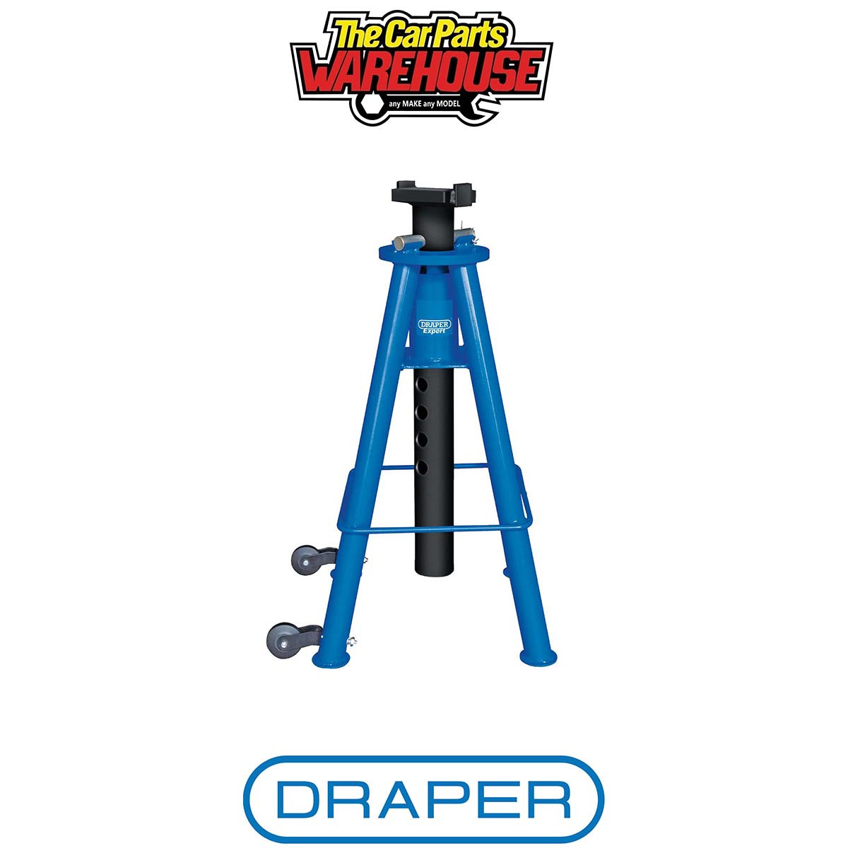 Draper Expert 20117 High Level Axle Stand, 10 Tonne, Blue and Black - Image 2