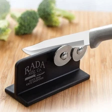 Rada Kitchen (3) Regular Paring Knives + R119 Sharpener L/R handed USA made NEW